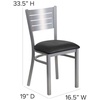 image:imageFlash Furniture HERCULES Series Silver Slat Back Metal Restaurant Chair  Black Vinyl SeatBlack Vinyl Seat