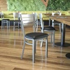 image:imageFlash Furniture HERCULES Series Silver Slat Back Metal Restaurant Chair  Black Vinyl SeatBlack Vinyl Seat