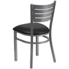 image:imageFlash Furniture HERCULES Series Silver Slat Back Metal Restaurant Chair  Black Vinyl SeatBlack Vinyl Seat