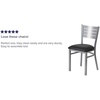 image:imageFlash Furniture HERCULES Series Silver Slat Back Metal Restaurant Chair  Black Vinyl SeatBlack Vinyl Seat