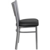 image:imageFlash Furniture HERCULES Series Silver Slat Back Metal Restaurant Chair  Black Vinyl SeatBlack Vinyl Seat