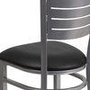 image:imageFlash Furniture HERCULES Series Silver Slat Back Metal Restaurant Chair  Black Vinyl SeatBlack Vinyl Seat