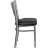 image:imageFlash Furniture HERCULES Series Silver Slat Back Metal Restaurant Chair  Black Vinyl SeatBlack Vinyl SeatSilver Frame