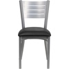 image:imageFlash Furniture HERCULES Series Silver Slat Back Metal Restaurant Chair  Black Vinyl SeatBlack Vinyl SeatSilver Frame