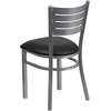 image:imageFlash Furniture HERCULES Series Silver Slat Back Metal Restaurant Chair  Black Vinyl SeatBlack Vinyl SeatSilver Frame