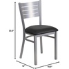 image:imageFlash Furniture HERCULES Series Silver Slat Back Metal Restaurant Chair  Black Vinyl SeatBlack Vinyl SeatSilver Frame