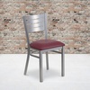 image:imageFlash Furniture HERCULES Series Silver Slat Back Metal Restaurant Chair  Black Vinyl SeatBurgundy Vinyl Seat
