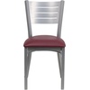 image:imageFlash Furniture HERCULES Series Silver Slat Back Metal Restaurant Chair  Black Vinyl SeatBurgundy Vinyl Seat