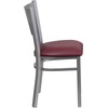 image:imageFlash Furniture HERCULES Series Silver Slat Back Metal Restaurant Chair  Black Vinyl SeatBurgundy Vinyl SeatSilver Frame