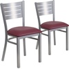 image:imageFlash Furniture HERCULES Series Silver Slat Back Metal Restaurant Chair  Black Vinyl SeatBurgundy Vinyl SeatSilver Frame