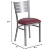 image:imageFlash Furniture HERCULES Series Silver Slat Back Metal Restaurant Chair  Black Vinyl SeatBurgundy Vinyl SeatSilver Frame