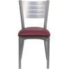 image:imageFlash Furniture HERCULES Series Silver Slat Back Metal Restaurant Chair  Black Vinyl SeatBurgundy Vinyl SeatSilver Frame