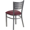 image:imageFlash Furniture HERCULES Series Silver Slat Back Metal Restaurant Chair  Black Vinyl SeatBurgundy Vinyl SeatSilver Frame