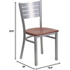image:imageFlash Furniture HERCULES Series Silver Slat Back Metal Restaurant Chair  Black Vinyl SeatCherry Wood Seat