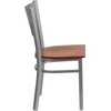 image:imageFlash Furniture HERCULES Series Silver Slat Back Metal Restaurant Chair  Black Vinyl SeatCherry Wood Seat