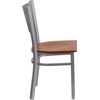 image:imageFlash Furniture HERCULES Series Silver Slat Back Metal Restaurant Chair  Black Vinyl SeatCherry Wood SeatSilver Frame