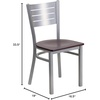 image:imageFlash Furniture HERCULES Series Silver Slat Back Metal Restaurant Chair  Black Vinyl SeatMahogany Wood SeatSilver Frame