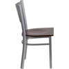 image:imageFlash Furniture HERCULES Series Silver Slat Back Metal Restaurant Chair  Black Vinyl SeatWalnut Wood Seat