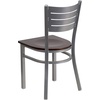 image:imageFlash Furniture HERCULES Series Silver Slat Back Metal Restaurant Chair  Black Vinyl SeatWalnut Wood Seat