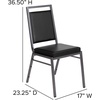 image:imageFlash Furniture HERCULES Series Square Back Stacking Banquet Chair in Dark Gray Fabric with Silvervein FrameBlack VinylSilver Vein Frame