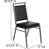 image:imageFlash Furniture HERCULES Series Square Back Stacking Banquet Chair in Dark Gray Fabric with Silvervein FrameBlack VinylSilver Vein Frame