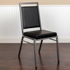 image:imageFlash Furniture HERCULES Series Square Back Stacking Banquet Chair in Dark Gray Fabric with Silvervein FrameBlack VinylSilver Vein Frame