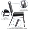 image:imageFlash Furniture HERCULES Series Square Back Stacking Banquet Chair in Dark Gray Fabric with Silvervein FrameBlack VinylSilver Vein Frame