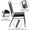 image:imageFlash Furniture HERCULES Series Square Back Stacking Banquet Chair in Dark Gray Fabric with Silvervein FrameBlack VinylSilver Vein Frame