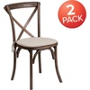 image:imageFlash Furniture HERCULES Series Stackable Early American Wood Cross Back Chair with CushionEarly American