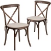 image:imageFlash Furniture HERCULES Series Stackable Early American Wood Cross Back Chair with CushionEarly American