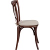 image:imageFlash Furniture HERCULES Series Stackable Early American Wood Cross Back Chair with CushionMahogany