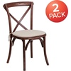 image:imageFlash Furniture HERCULES Series Stackable Early American Wood Cross Back Chair with CushionMahogany