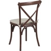 image:imageFlash Furniture HERCULES Series Stackable Early American Wood Cross Back Chair with CushionMahogany