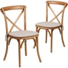 image:imageFlash Furniture HERCULES Series Stackable Early American Wood Cross Back Chair with CushionOak