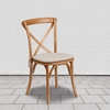image:imageFlash Furniture HERCULES Series Stackable Early American Wood Cross Back Chair with CushionOak