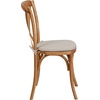 image:imageFlash Furniture HERCULES Series Stackable Early American Wood Cross Back Chair with CushionOak