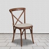 image:imageFlash Furniture HERCULES Series Stackable Early American Wood Cross Back Chair with CushionPecan