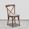 image:imageFlash Furniture HERCULES Series Stackable Early American Wood Cross Back Chair with CushionPecan