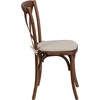 image:imageFlash Furniture HERCULES Series Stackable Early American Wood Cross Back Chair with CushionPecan