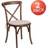 image:imageFlash Furniture HERCULES Series Stackable Early American Wood Cross Back Chair with CushionPecan