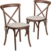 image:imageFlash Furniture HERCULES Series Stackable Early American Wood Cross Back Chair with CushionPecan