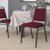 image:imageFlash Furniture HERCULES Series Trapezoidal Back Stacking Banquet Chair in Burgundy Vinyl  Silver Vein FrameBurgundy FabricGold Vein Frame