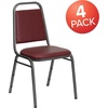 image:imageFlash Furniture HERCULES Series Trapezoidal Back Stacking Banquet Chair in Burgundy Vinyl  Silver Vein FrameBurgundy VinylSilver Vein Frame