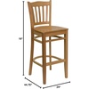image:imageFlash Furniture HERCULES Series Vertical Slat Back Natural Wood Restaurant Barstool