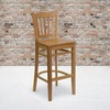image:imageFlash Furniture HERCULES Series Vertical Slat Back Natural Wood Restaurant Barstool