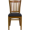 image:imageFlash Furniture HERCULES Series Vertical Slat Back Walnut Wood Restaurant ChairBlack Vinyl SeatCherry Wood Frame