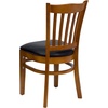 image:imageFlash Furniture HERCULES Series Vertical Slat Back Walnut Wood Restaurant ChairBlack Vinyl SeatCherry Wood Frame