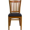 image:imageFlash Furniture HERCULES Series Vertical Slat Back Walnut Wood Restaurant ChairBlack Vinyl SeatCherry Wood Frame