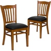 image:imageFlash Furniture HERCULES Series Vertical Slat Back Walnut Wood Restaurant ChairBlack Vinyl SeatCherry Wood Frame