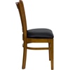 image:imageFlash Furniture HERCULES Series Vertical Slat Back Walnut Wood Restaurant ChairBlack Vinyl SeatCherry Wood Frame